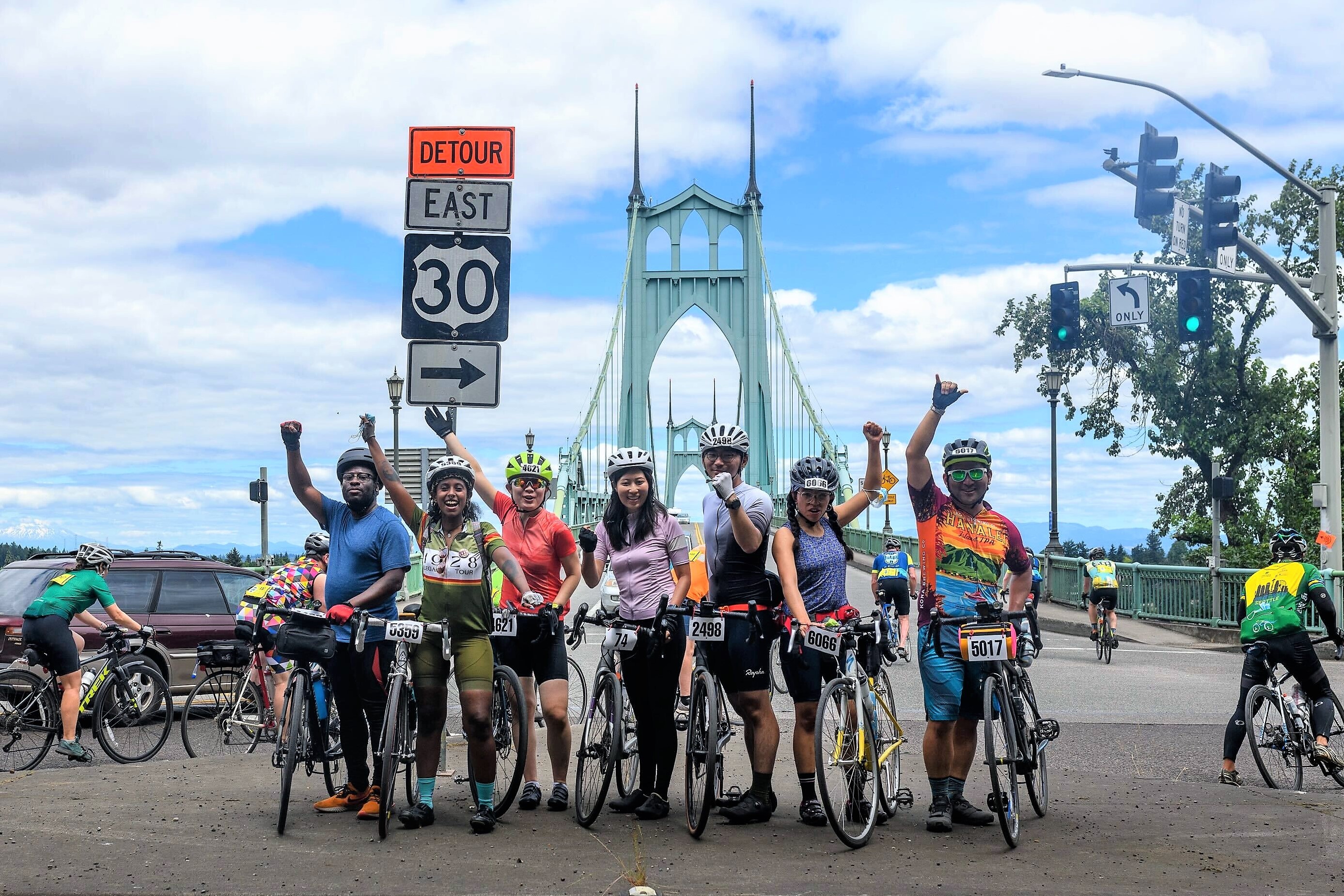 Northstar riders at the Astoria Bridge-photo by Zorn Taylor